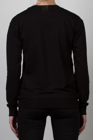 THE WADDLE_signature fleece black sweatshirt