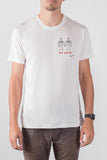 umano men's white crewneck tee THE WISHBONE t-shirt
