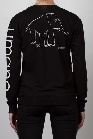 THE TINY DANCER_signature fleece black sweatshirt