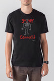 umano men's black crewneck tee THE WISHBONE t-shirt