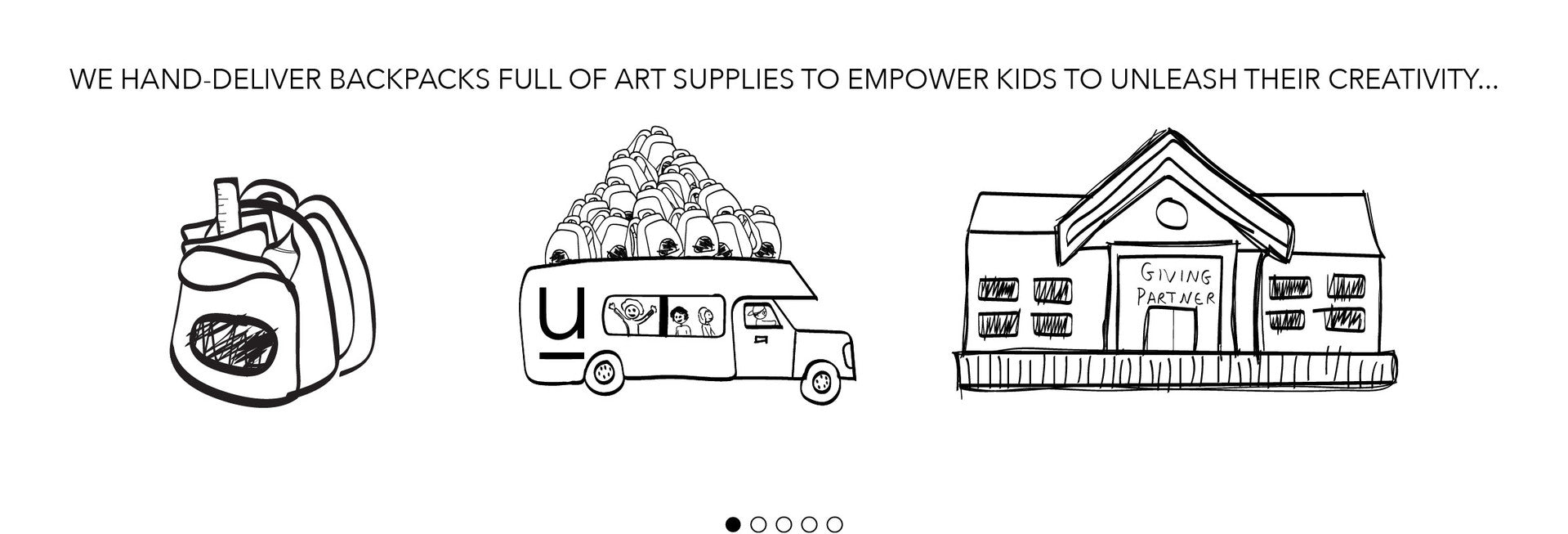 we hand-deliver backpacks full of art supplies to empower kids to unleash their creativity...